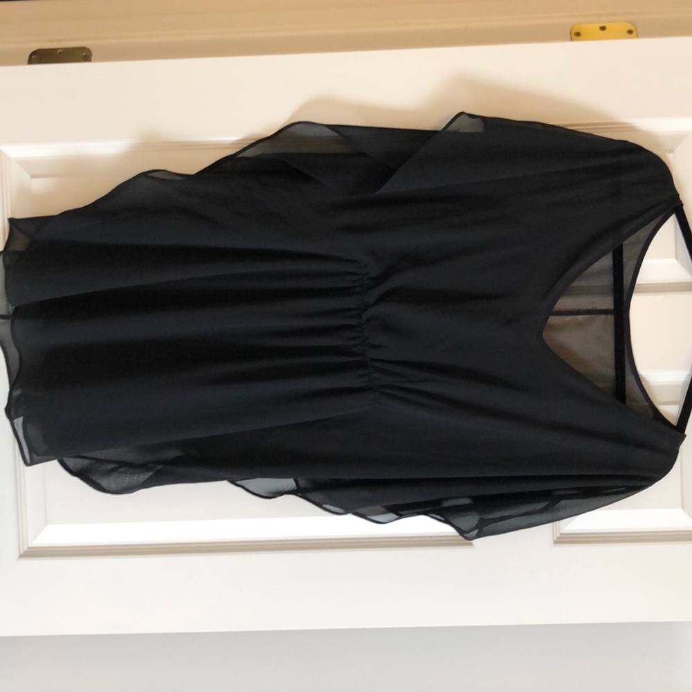 Black dress with winged overlay